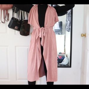 Pink Suede Duster